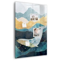 Glas Magnetboard Mit Schwarzem Marker Schwamm 5 Neodym-Magneten Marmorwal