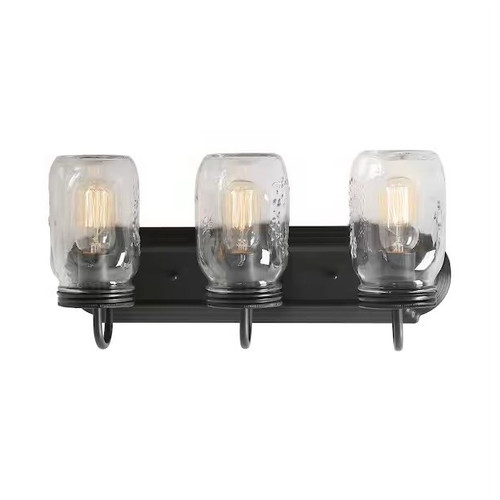 LNC A02980 19” 3-Light Farmhouse Bathroom Vanity Light Mason Jar Bronze