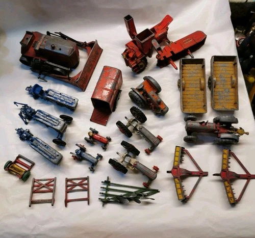 Job Lot Vintage Dinky, Corgi Major, Meccano, Lesney Farm Vehicles - Collection