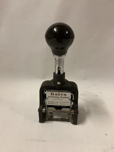 Vintage Bates Numbering Machine 6 Wheel Multiple Movement Stamp NJ Works. #30