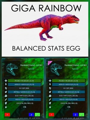 Giga Top Stats - EGG PAIR -  Ark Survival Ascended Official PVE PC/XBOX/PS5