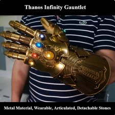 Avengers Thanos Iron Man 1:1 Full Metal Wearable Infinity Nano Gauntlet Display