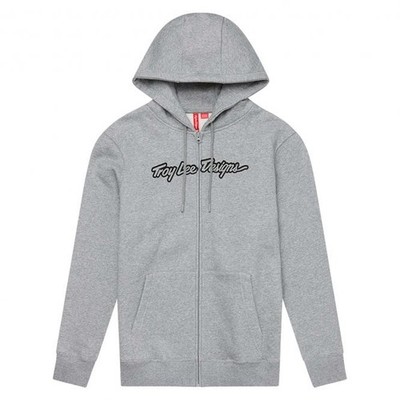 Troy Lee Herren Hoodie mit Reißverschluss - SIGNATURE - Grey Heather