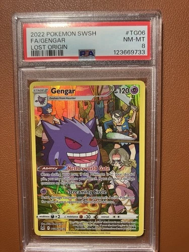 2022 Pokemon Gengar Sword & Shield Lost Origin #TG06 Trainer Gallery PSA 8