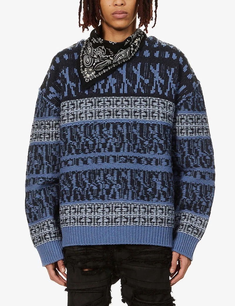 Givenchy — NEW RRP 1700$ SS22 Givenchy Patterned Crewneck Wool Sweater