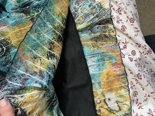 Boho Skirt By Michelle Hope Size 10 / 12 Peacock Colourful Midi Skirt Mesh Lace - Picture 3 of 10