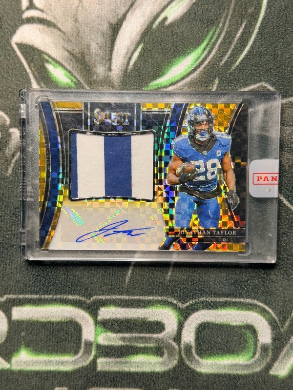 2023 Panini Select Jonathan Taylor Patch Auto Gold Prizm #7/10
