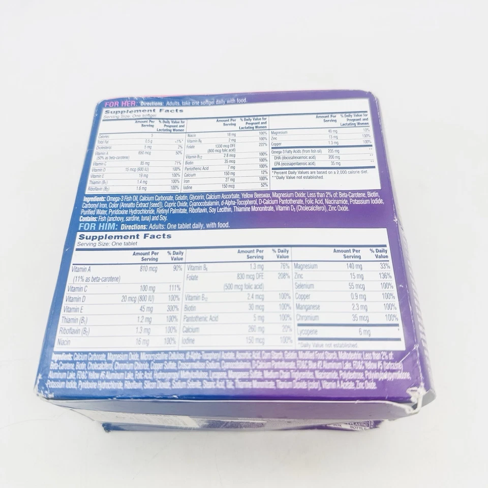 Multivitamínico preembarazo One A Day para hombres y mujeres incluyendo vitaminas 30+30 quilates Foto 2 de 4