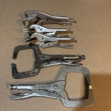 (5) PETERSEN DEWITT 8R, 9R, 11R VISE-GRIP DUCK BILL  / C-CLAMPS LOCKING PLIERS