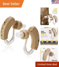 Lightweight BTE Hearing Amplifiers - Rechargeable Pair for Clearer Conversations