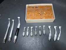 Vintage Dental Handpiece Lot Contact Air Quiet Air Accutorq Contra Angle Burs