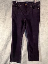 Chaps Petite Corduroy Pants Women’s 8P Plum Straight Leg Stretch Mid Rise