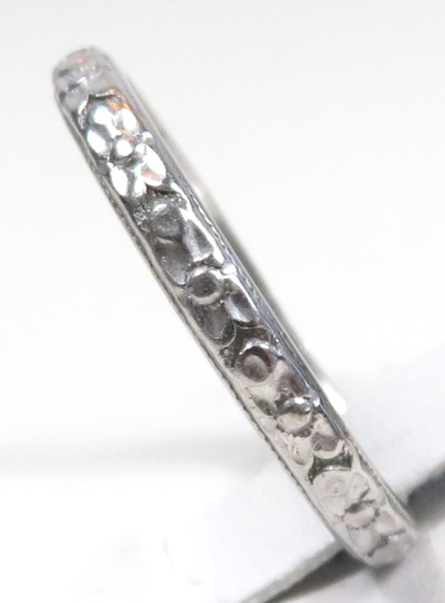 Antique Art Deco 1920's Bristol Wedding Band Ring Platinum Size 6.75 UK-N 2.37MM View 3