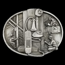 Vintage Z-50 Telephone Industry Pewter Belt Buckle Made In USA Collectible