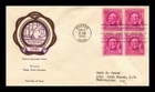 DR JIM STAMPS US COVER RALPH W EMERSON FAMOUS AMERICANS FDC BLOCK RICE CACHET