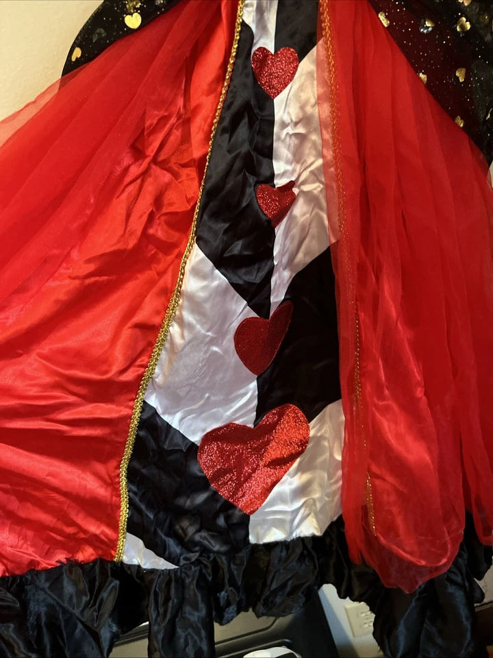 Vestido Disfraz Spirit Halloween Niñas Talla Pequeña 4-6 Reina de Corazones Usado en Excelente Condición Foto 2 de 4