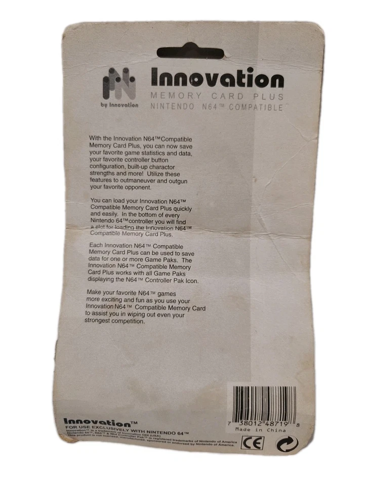 Nintendo 64 Game Controller Memory Pak By INNOVATION Sealed - Image 2 of 2
