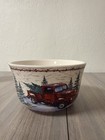 Christmas Bowls & Cookie Jar Set! Red truck in a winter forest! Great condition! — photo 4