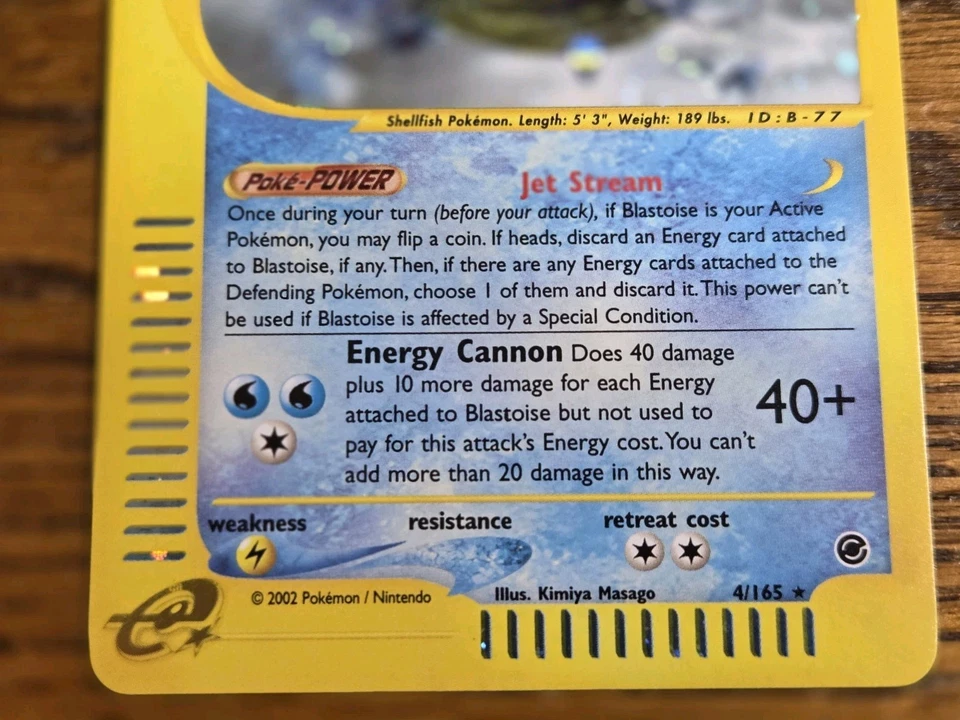 Pokemon Expedition #4/165 HOLO BLASTOISE e-reader,,sweet card  - Image 3 of 4
