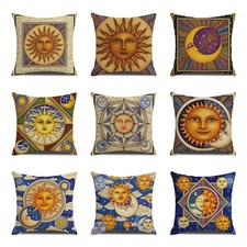 18" Mystic Sun Moon Celestial Pillow Covers Astrology Tarot Goddess Cushion Case