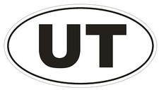UT Utah EURO OVAL Bumper Sticker or Helmet Sticker D490 Laptop TABLET
