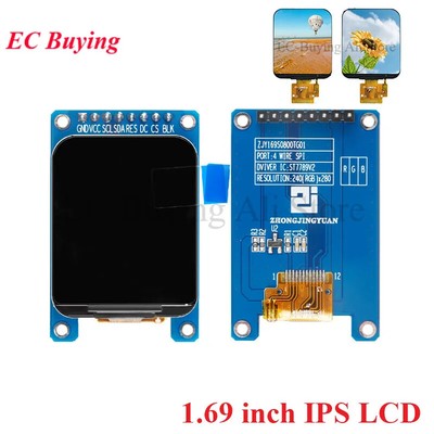 1.69'' TFT Display Module Color HD IPS 240X280 SPI for Arduino Projects