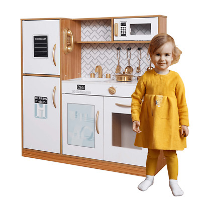 Kinderküche Spielküche Kinder Spielzeugküche mit Zubehör Küche mit Licht HOLZ