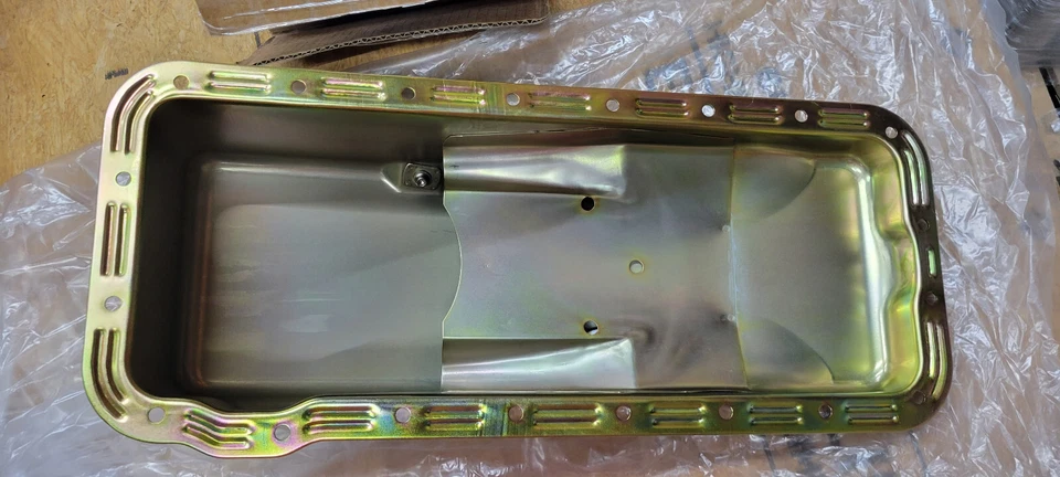 Cacerola de aceite Summit Racing G3537 acero dorado zinc 5 cuartos de galón Sumidero delantero Ford 352-428 * Foto 2 de 2