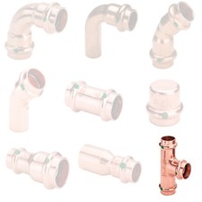 Kupfer Pressfittinge Profipress Bogen Muffe Kappe T-Stück Reduziermuffe Viega