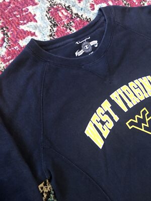 Vtg Champion Reverse Weave Sz XS West Virginia Crewneck Raglan