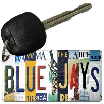 Blue Jays Strip Art  Metal Aluminum Key Chain License Plate Tag Art Keychain