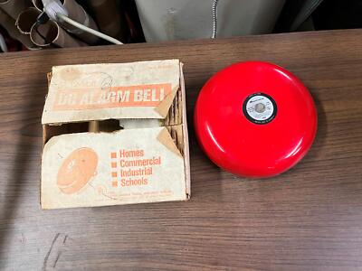 Vintage NOS Safe House Red Bell Model 49-498B School Buglar Fire Fighter Alarm