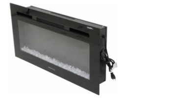 Fireplace - 40'' - Electric - Recessed Mount - w/Remote Control - w/Crystal Embe