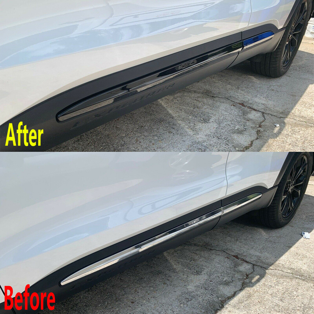For Ford Explorer 2020-2025 Glossy Black Body Door Side Molding Cover Trim 4pcs
