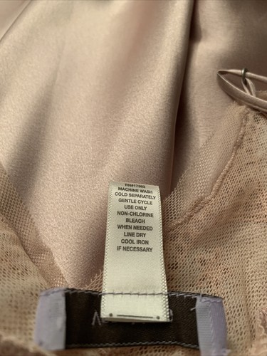 Vera Wang Women Bridal Slip Dress Lingerie Nightgown Peach Rose Polyester Sz S - Picture 10 of 10
