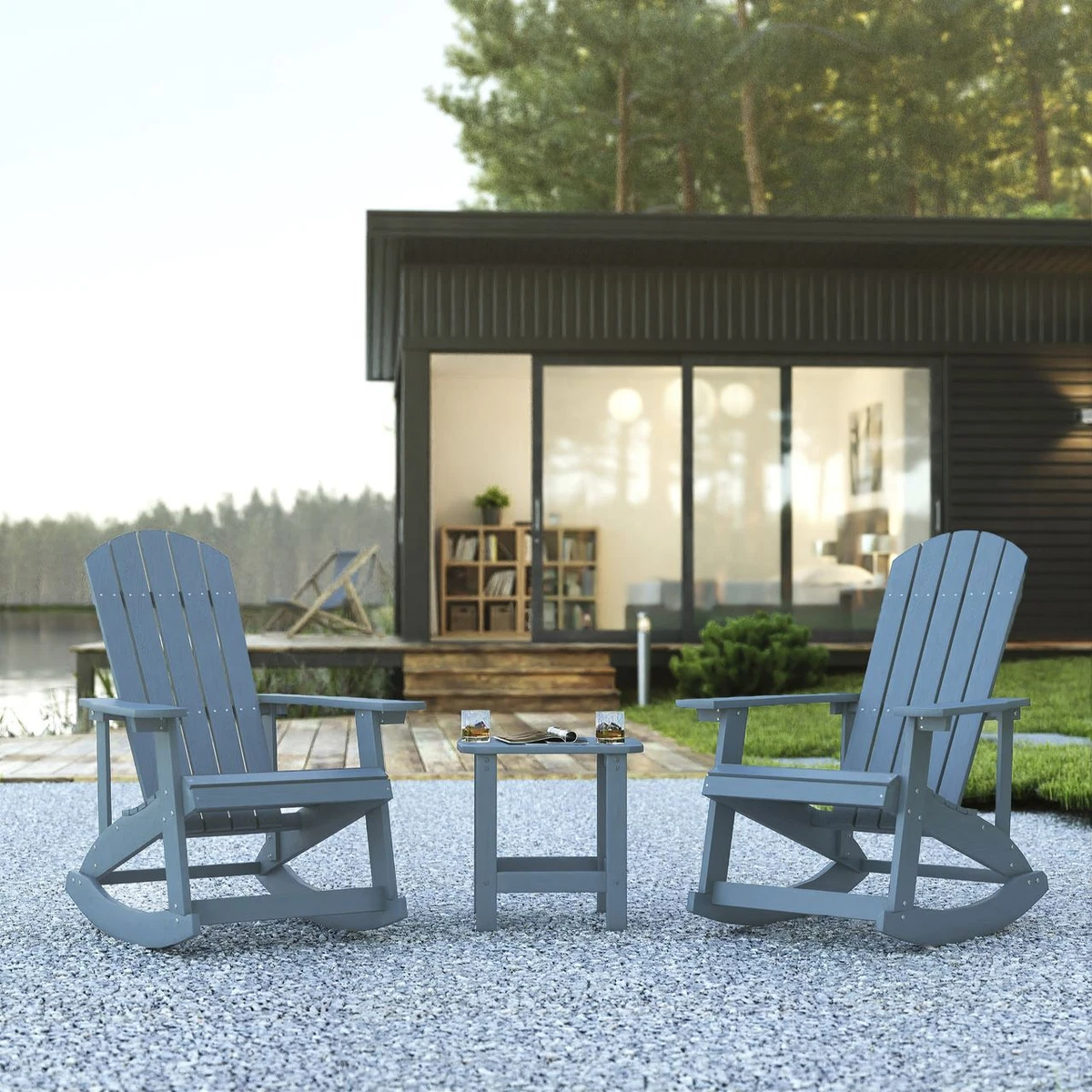 Poly resin adirondack rocking chairs deals