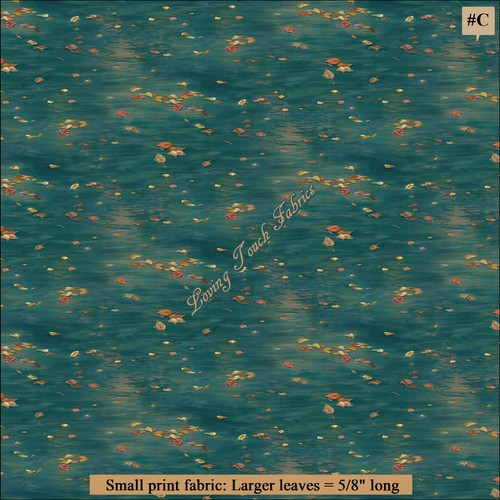 NORTHCOTT DARRELL BUSH "ON GOLDEN POND" WATER LEAVES DIGITAL PRINTED FABRICS - Picture 4 of 4