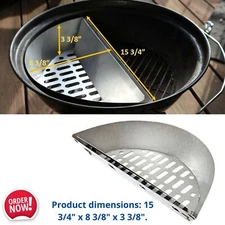 Slow Cooker Charcoal BBQ for 18 in Weber Kettles Grill Gourmet Insert Smoker Pit