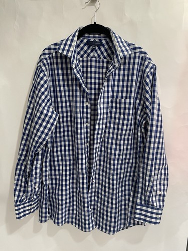 Camicia Tommy Hilfiger uomo bianca/blu a quadri vestibilità regolare taglia 161/2, 34-35