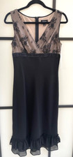 Adrianna Papell Women's Sleeveless Black Lace Overlay Cocktail Dress Size 8 NEW