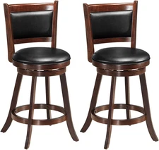 Bar Stools Set of 2, 360 Degree Swivel, Swivel Seat Counter Height Bar Stool