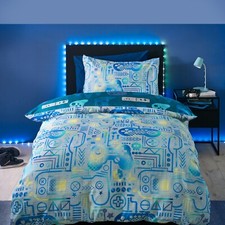 Image of Catherine Lansfield Gamer Children's Kid's Duvet Cover Bedroom Range Grey