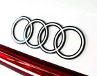 Original Audi Q8 / e-tron Sportback Polar White Audi Rings Rear Badge Emblem New