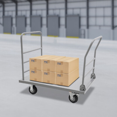 907.18kg/2000lb Platform Truck Cart Heavy Duty Goods Transport Push Cart Trolley