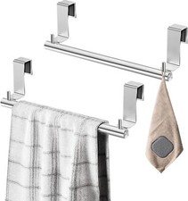 Kitchen Towel Holder 2pcs Over Cabinet Door Hand Dish Towel Bar Rack Holders Wit