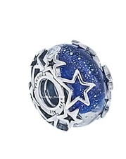 New 100% Authentic PANDORA 925 Silver Galaxy Blue & Star Murano Charm 790015C00