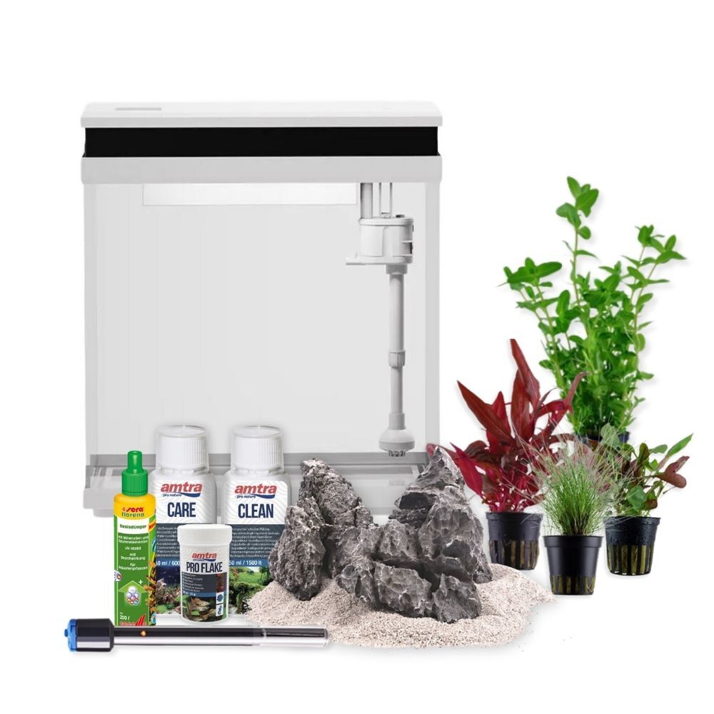 HNE-300 Nano acuario incl. decoración acuario completo 13L sistema de filtro LED