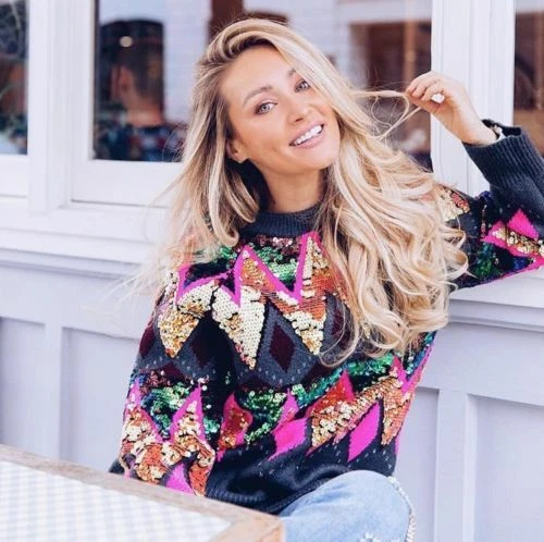 Zara sequin knit sweater 2025