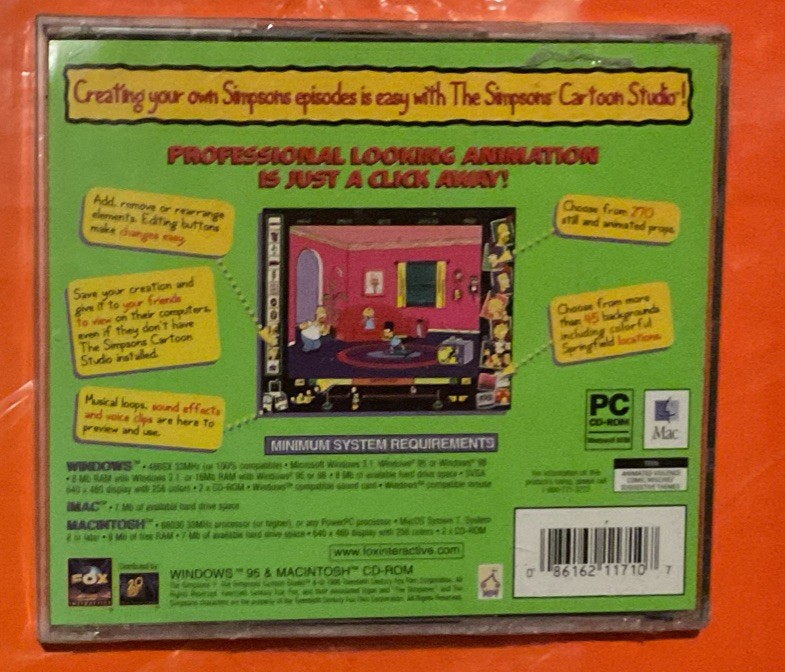 Simpsons Cartoon Studio (Windows/Mac, 1996) for sale online | eBay