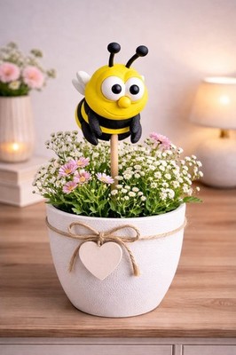 Biene Garten Stecker beleuchtet Handmade Geschenk Idee Gartendeko NEU